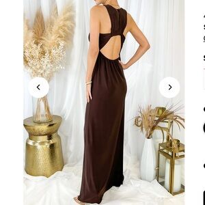 Misa Los Angeles Chocolate Maxi Dress